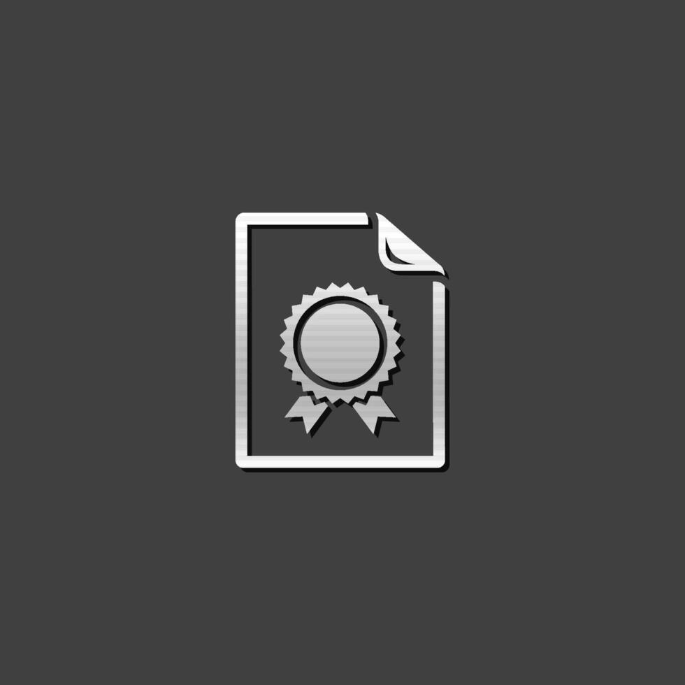Contract document icon in metallic grey color style. Agreement arrangement loan vector