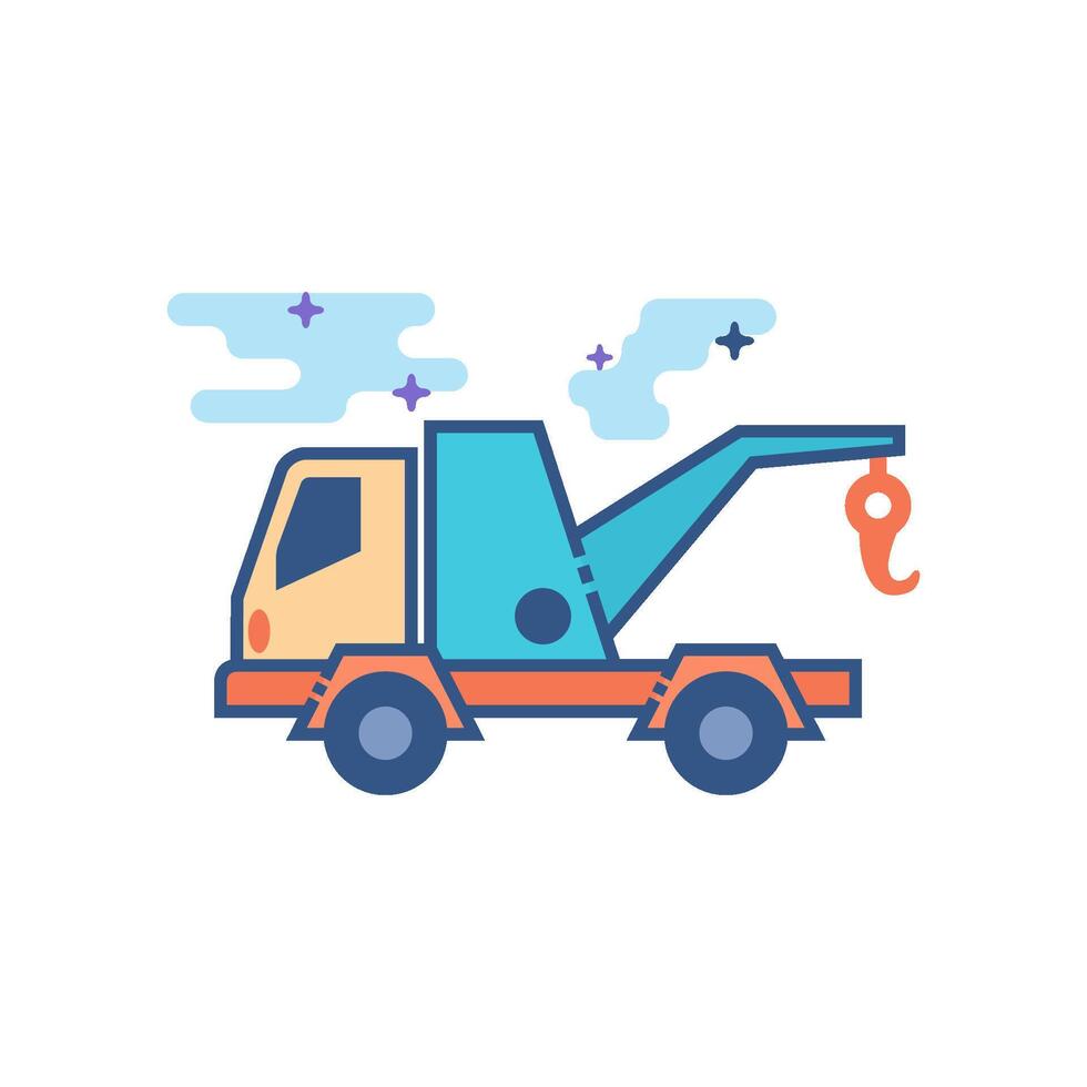 Tow icon flat color style vector illustration