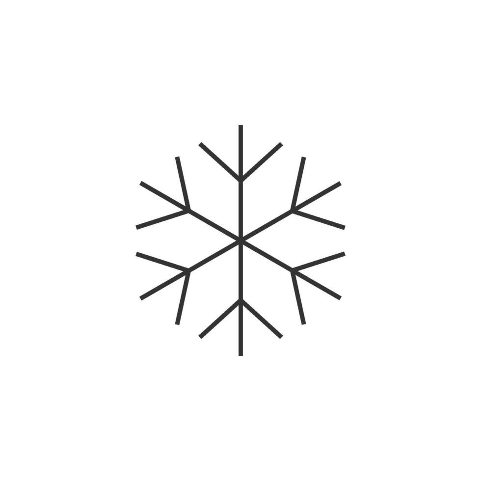 copos de nieve icono en Delgado contorno estilo vector