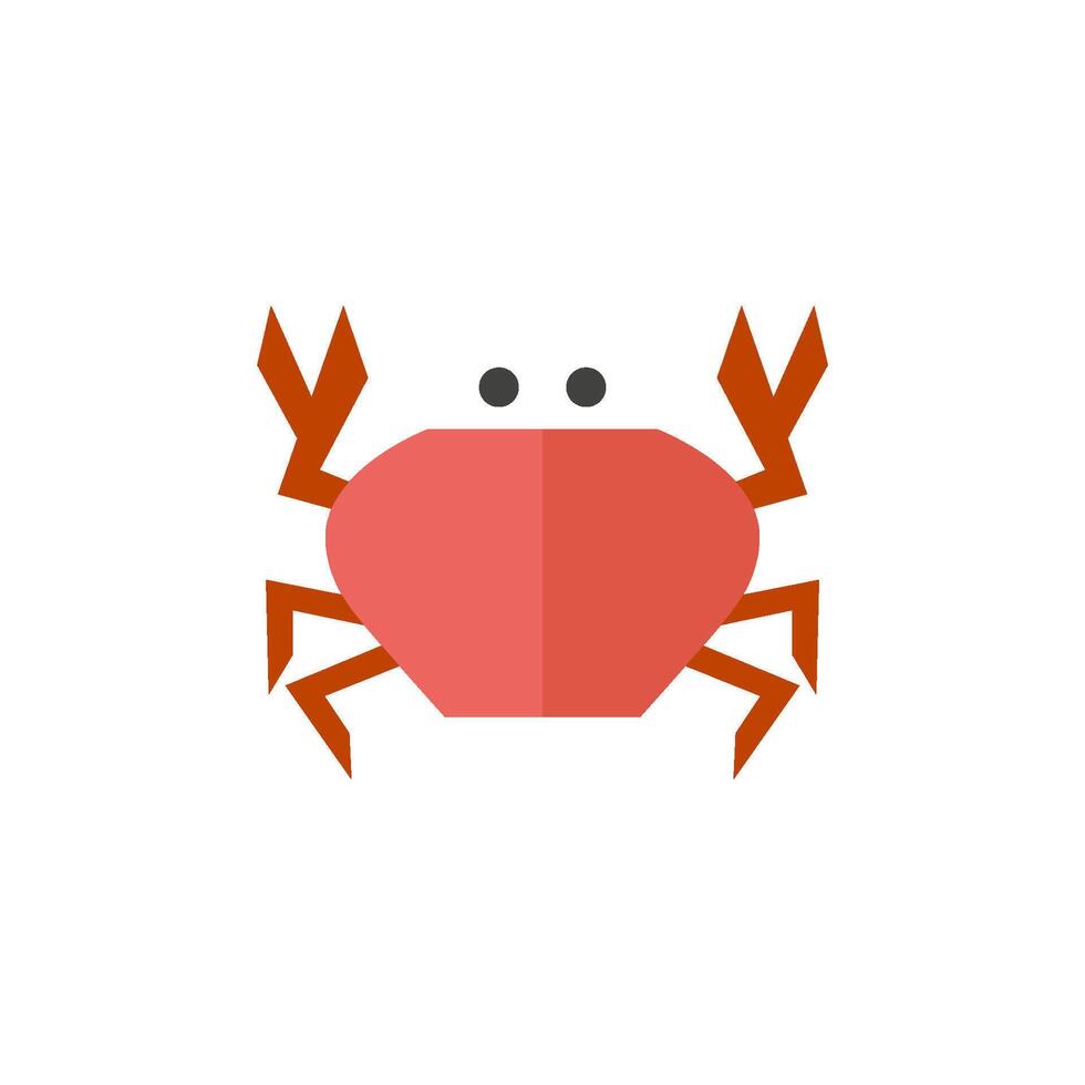 Crab icon in flat color style. Animal sea creature food seafood crustacean vector
