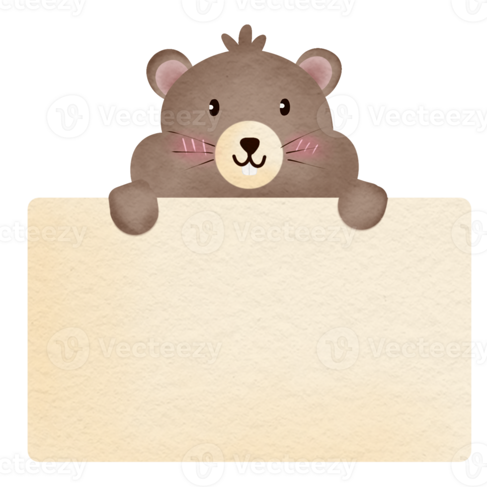 hand- getrokken waterverf groundhog illustratie sticker element png