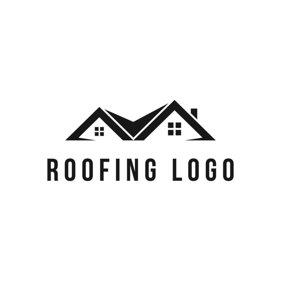 real estate house roof logo design silhouette concept idea vector
