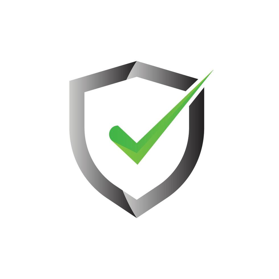 Shield check mark logo design idea vector