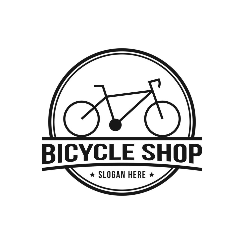 Bicycle shop logo design vintage retro vector