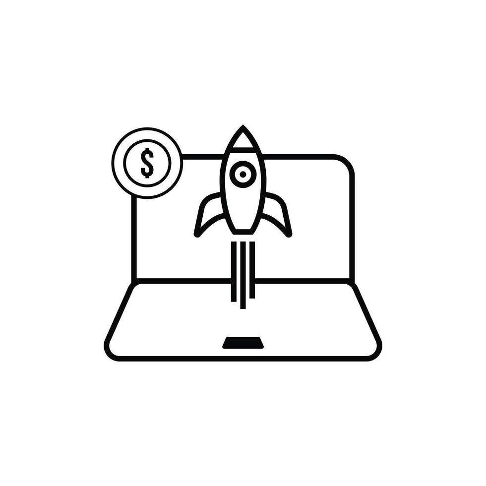 Outline business launch icon vector design