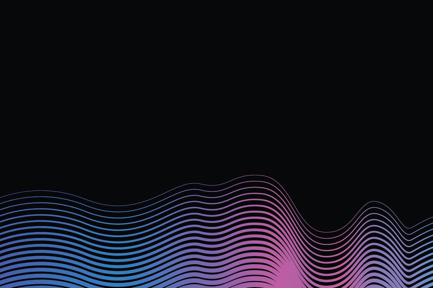 abstract black background with wave line pattern colorful vector