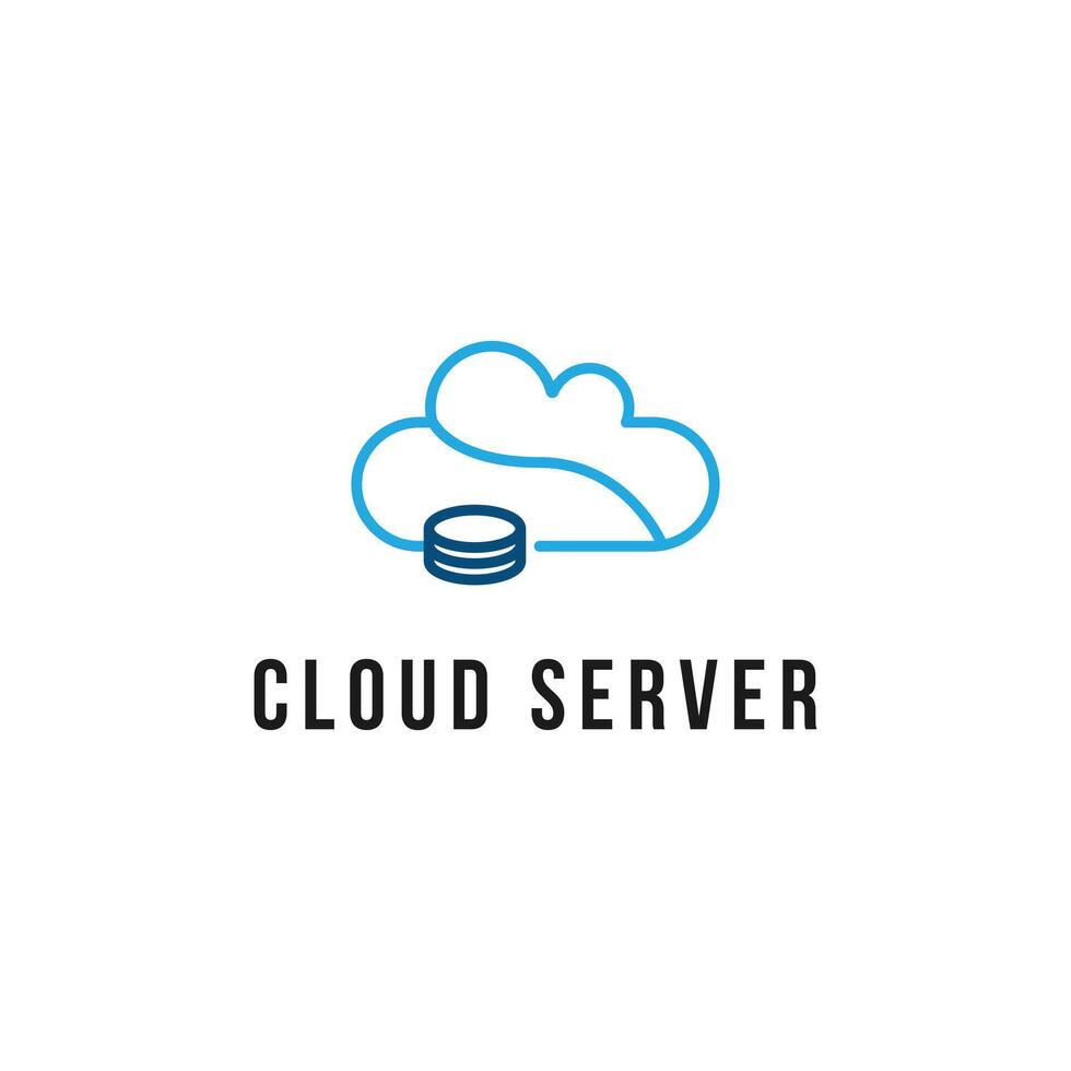 cloud computing data server logo design idea vector