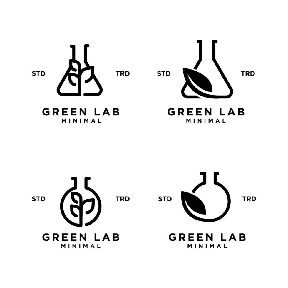 verde laboratorio hoja logo icono diseño ilustración vector