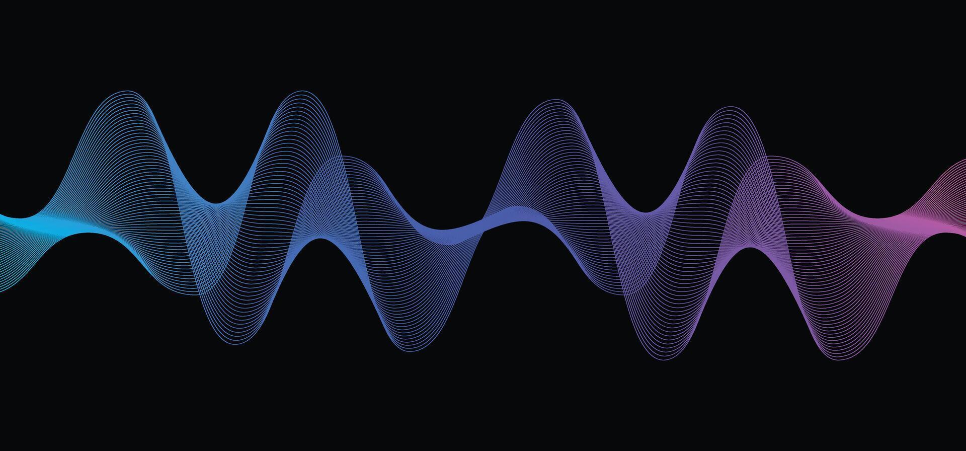 abstract background sound wave with lines vector