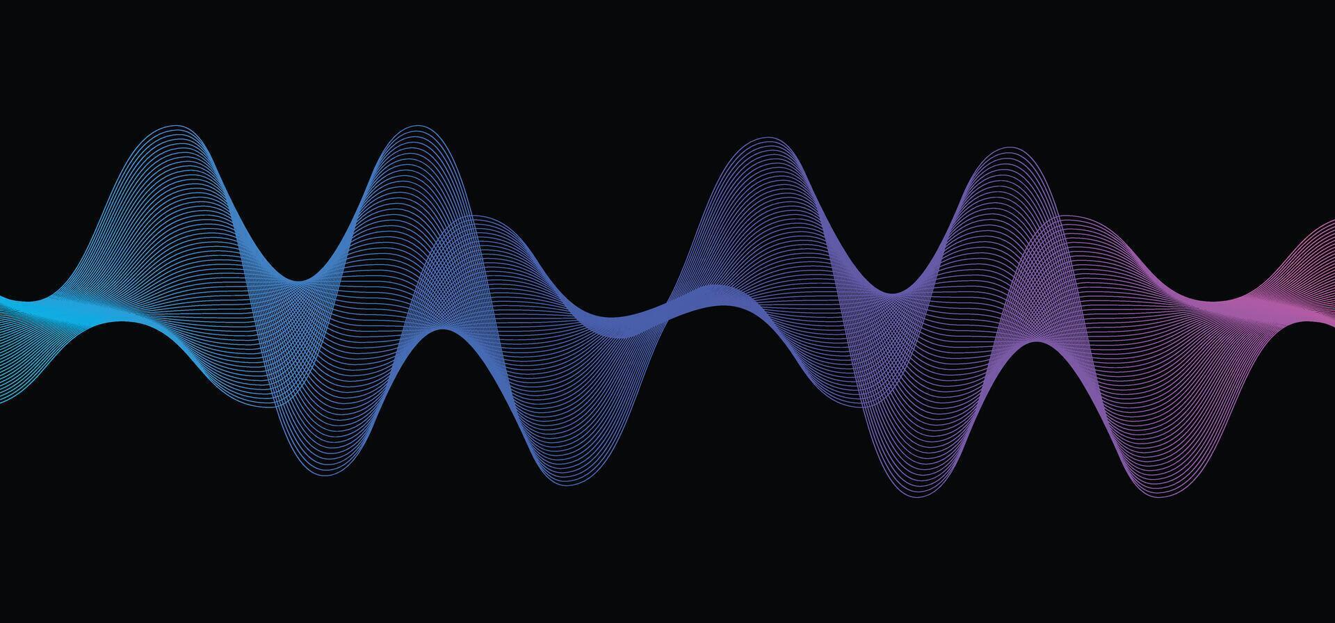 resumen antecedentes sonido ola con líneas vector