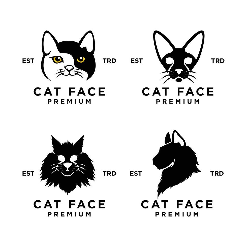 gato cara cabeza logo icono diseño ilustración vector