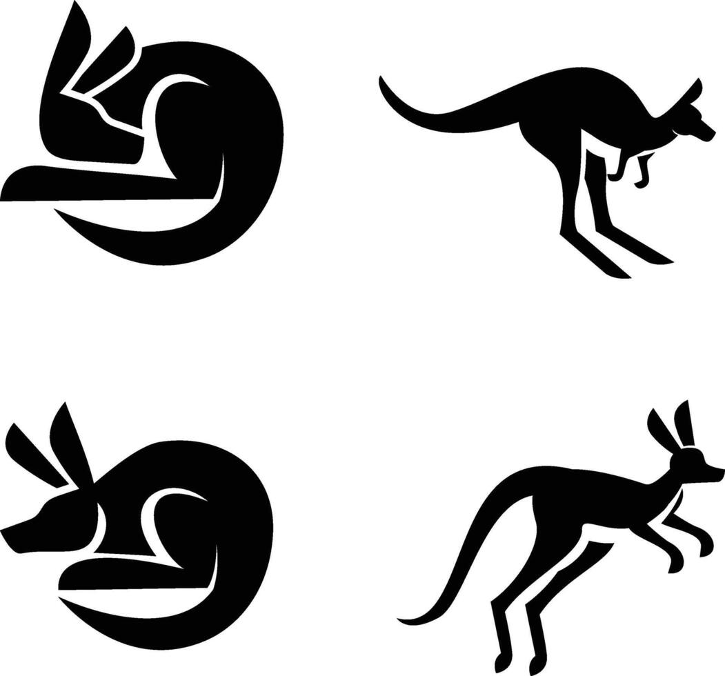 canguro logo icono diseño ilustración vector