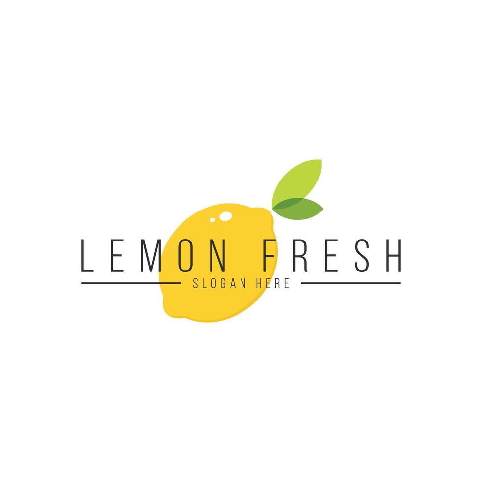 Fruit lemon fresh logo design concept idea vector