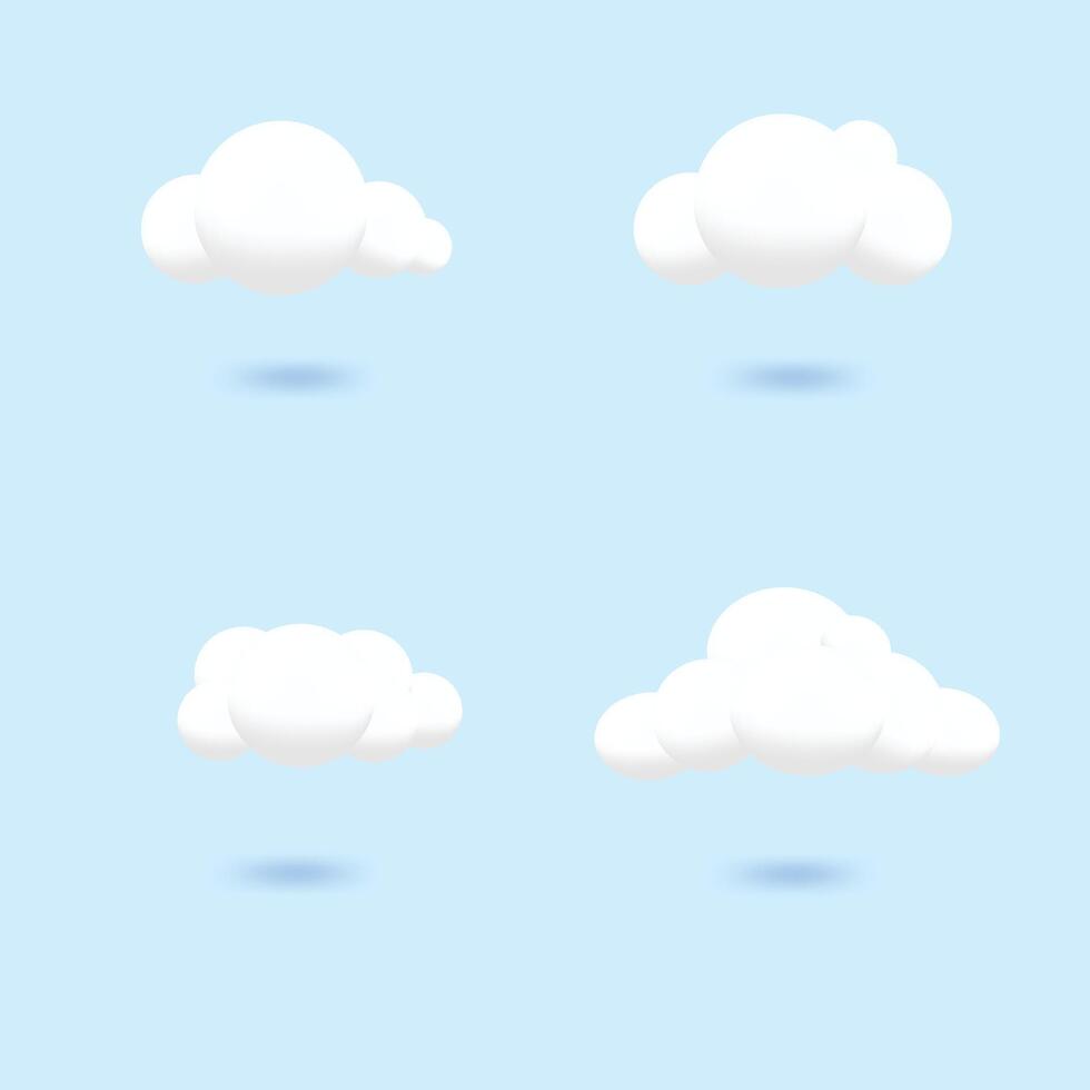 Cloud 3d soft icon design illustration vector