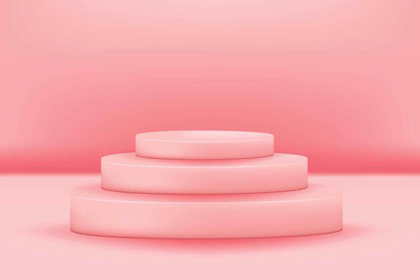 Podium Valentine soft pink 3d simple illustration vector