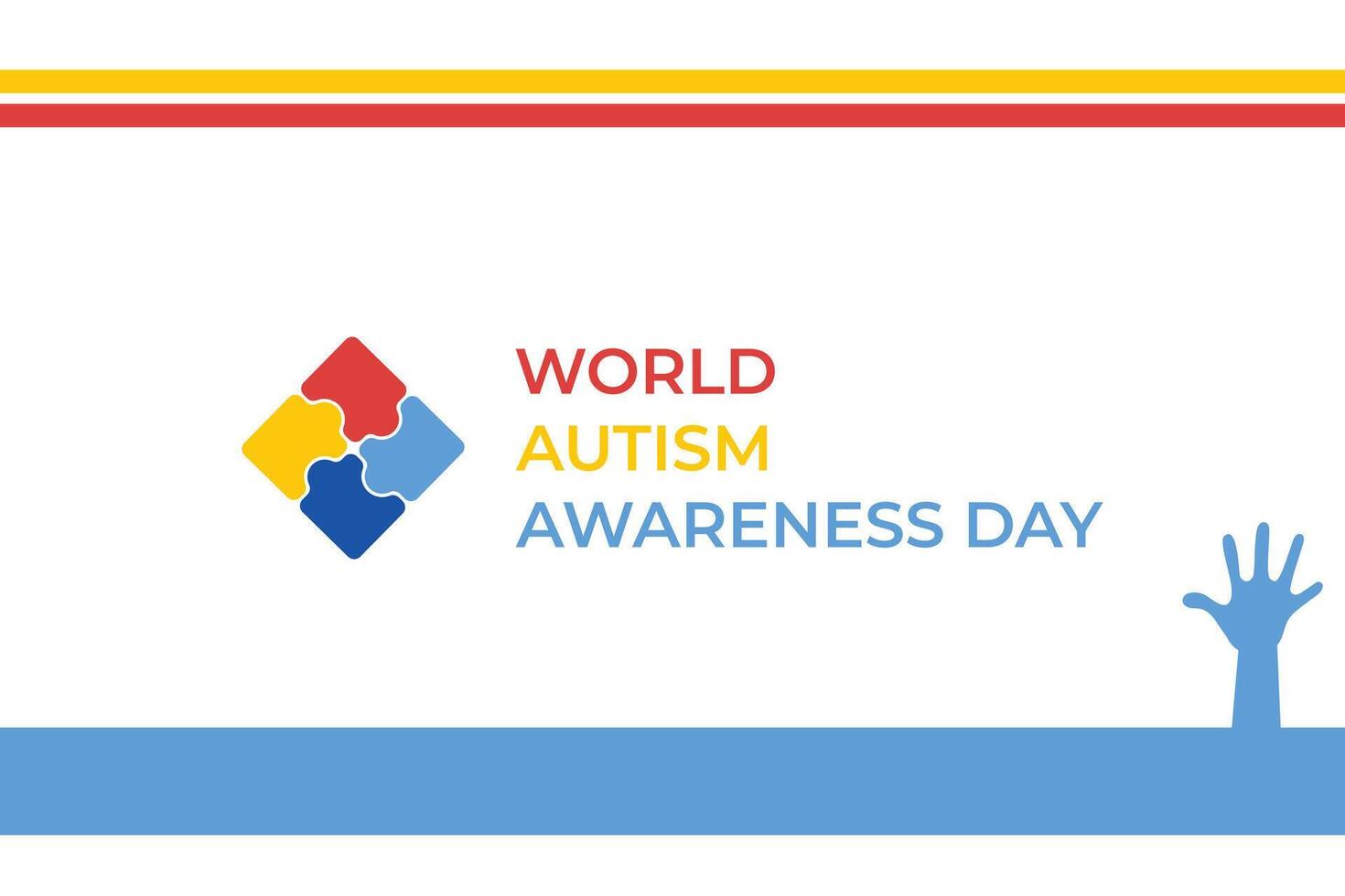 world autism awareness day background template vector