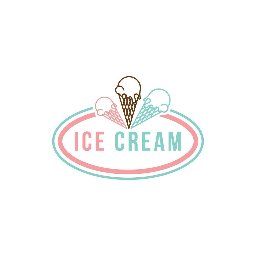 hielo crema cono logo diseño concepto idea vector