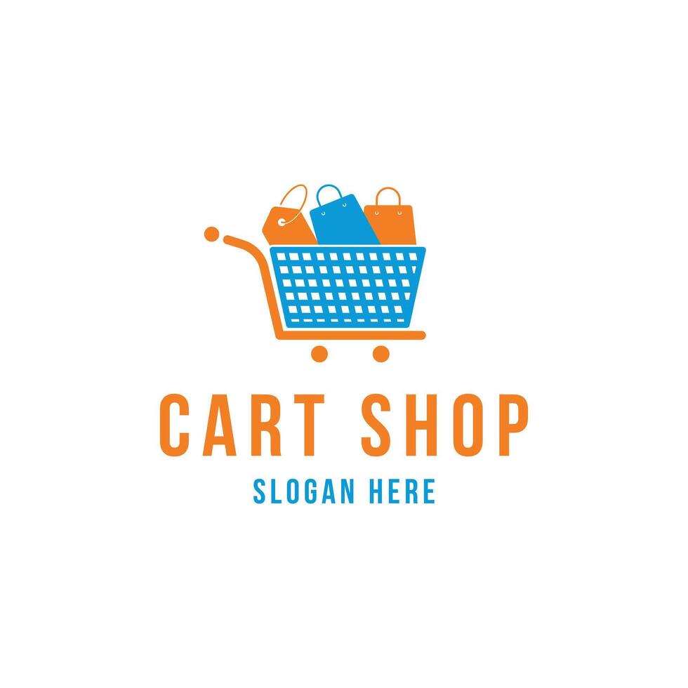 shopping cart logo design concept idea for business vector