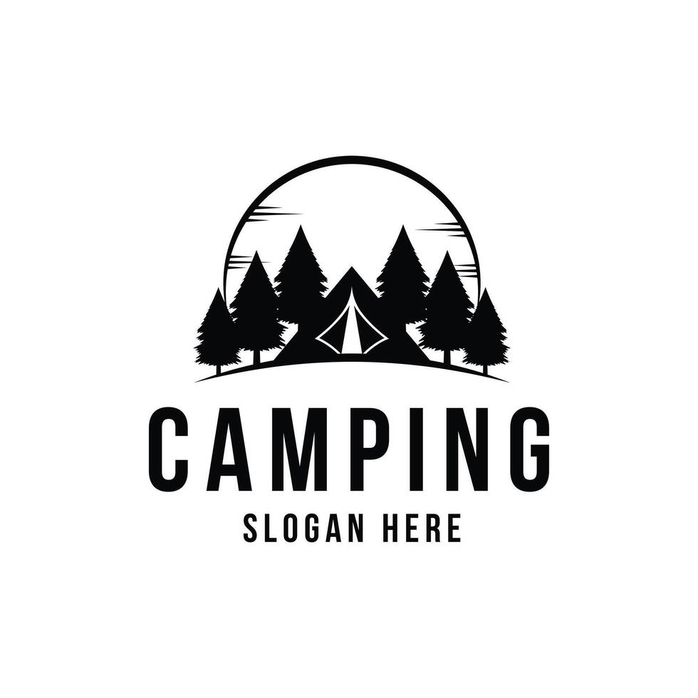 Summer camp logo design concept vector