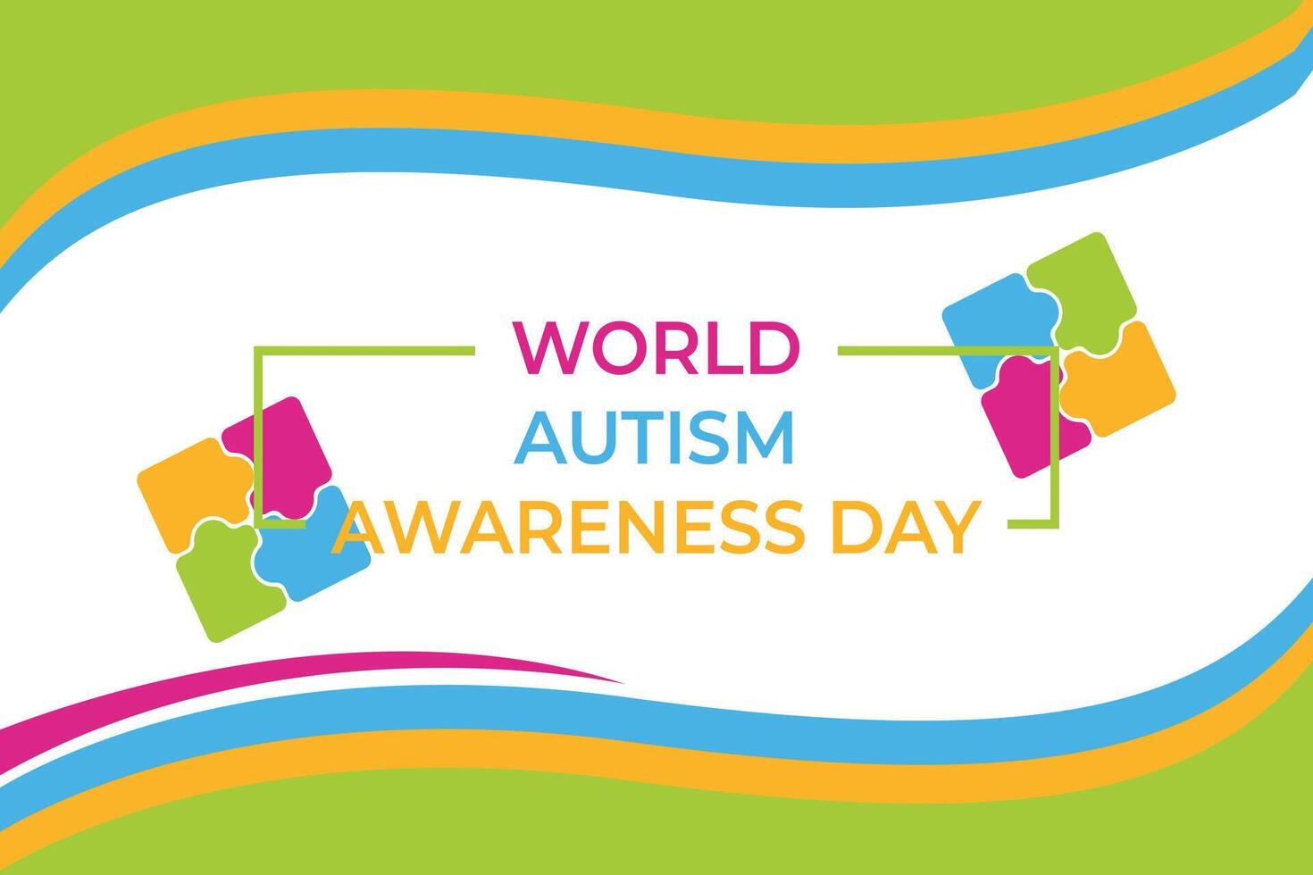 world autism awareness day background template vector