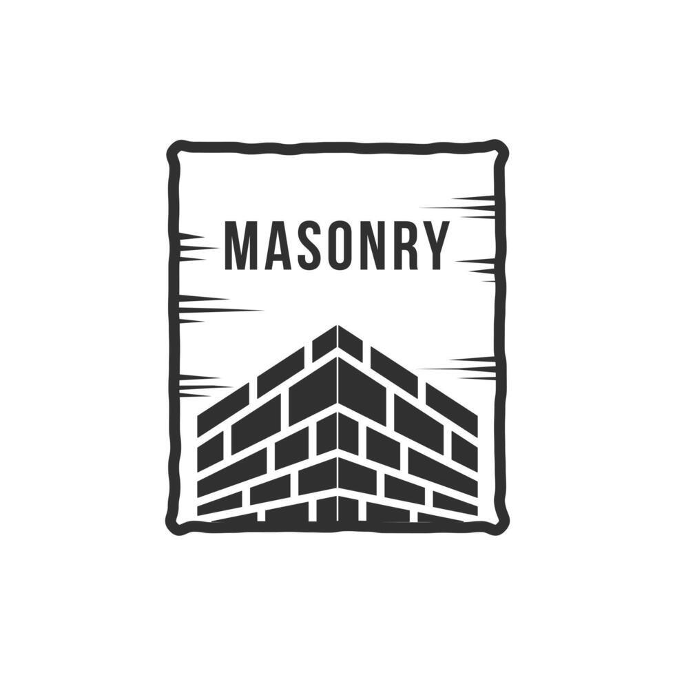 Masonry logo design vintage retro style vector