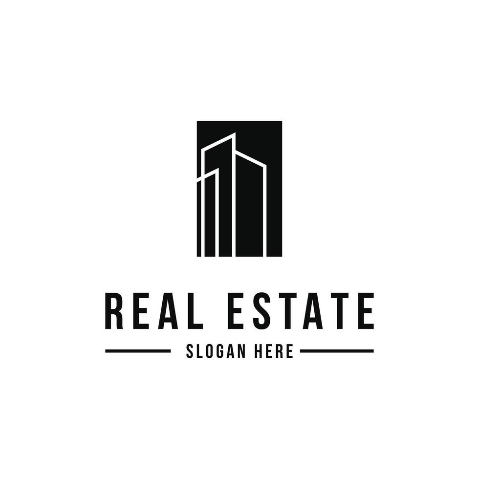 Real estate building logo design concept vector