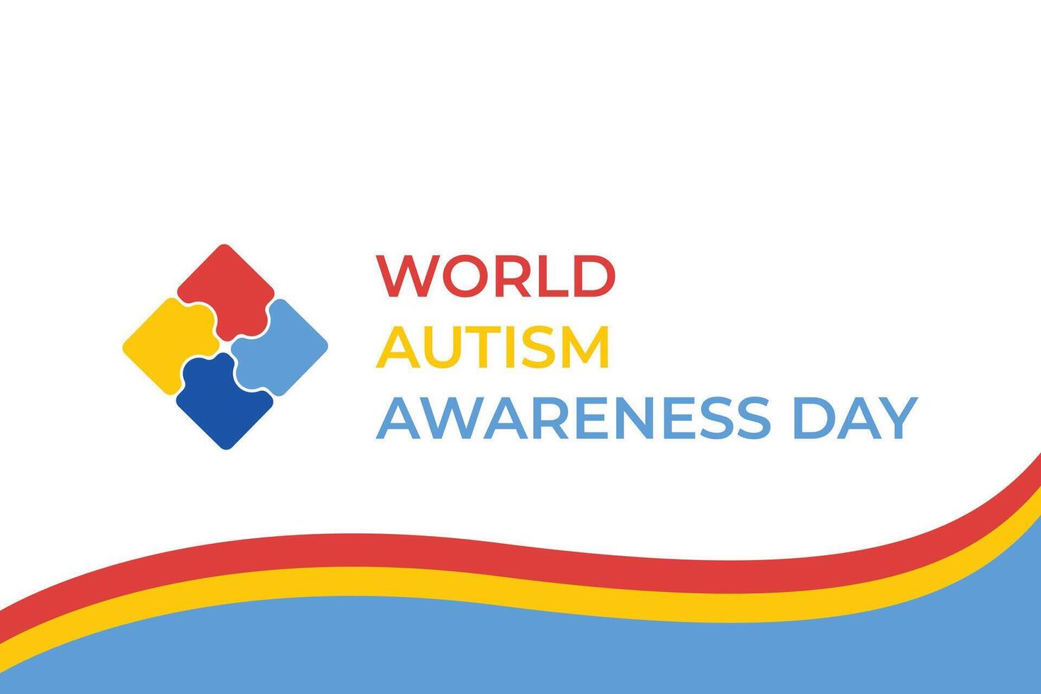 world autism awareness day background template vector