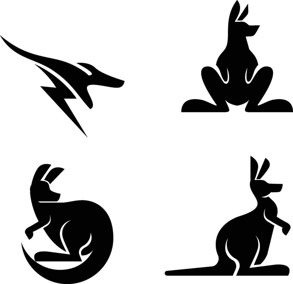 canguro logo icono diseño ilustración vector