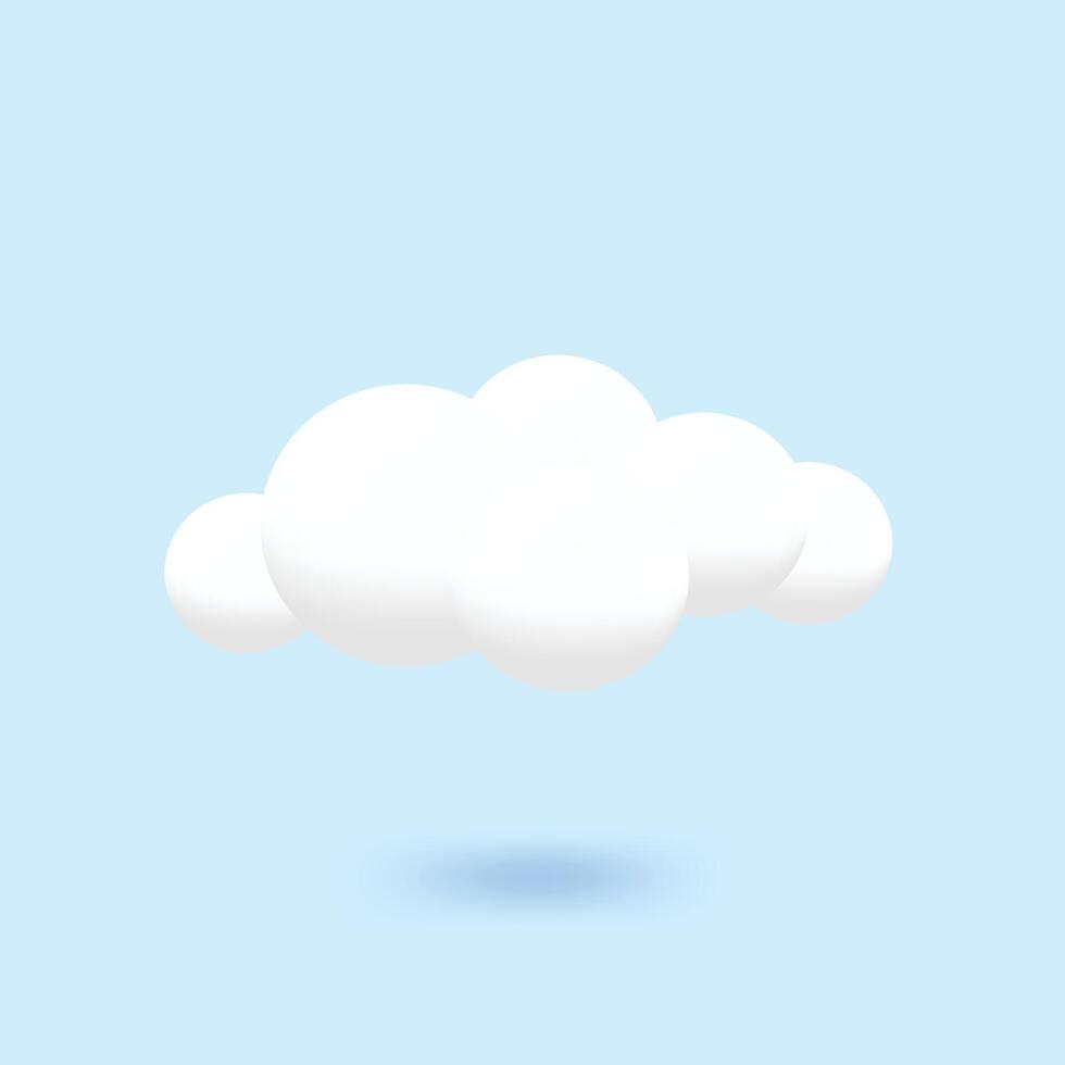 nube 3d suave icono diseño ilustración vector