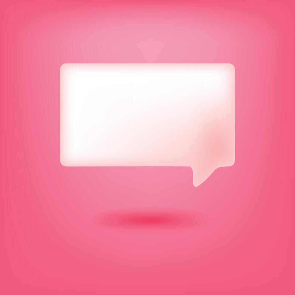 chat bubble 3d soft pink design illustration vector