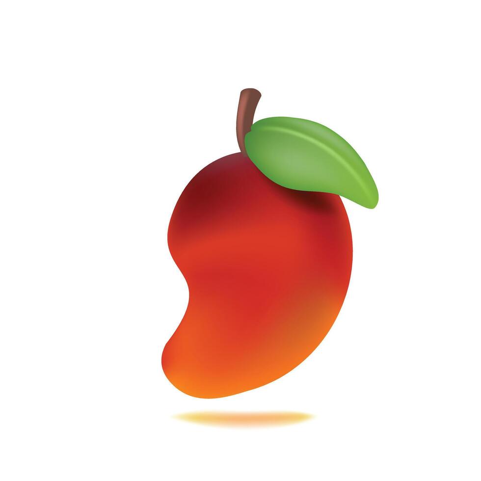 Mango 3d Icon soft illustration vector