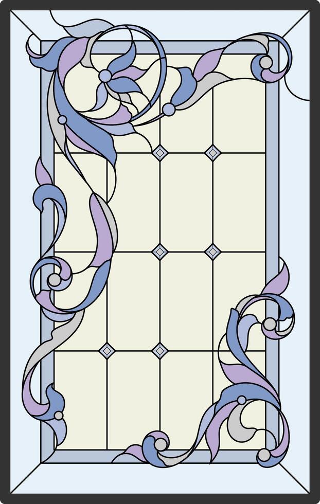 house window glass floral design illustration vector
