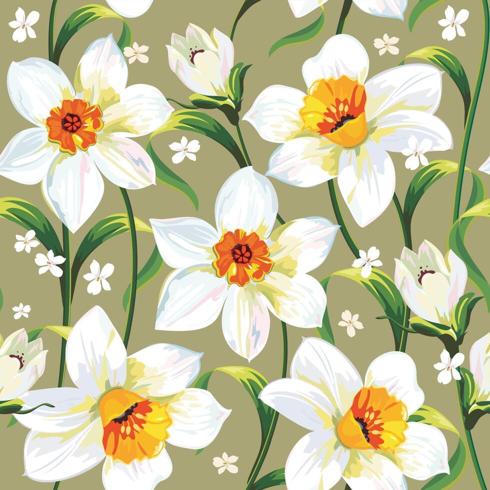 multi color floral design pattern vector