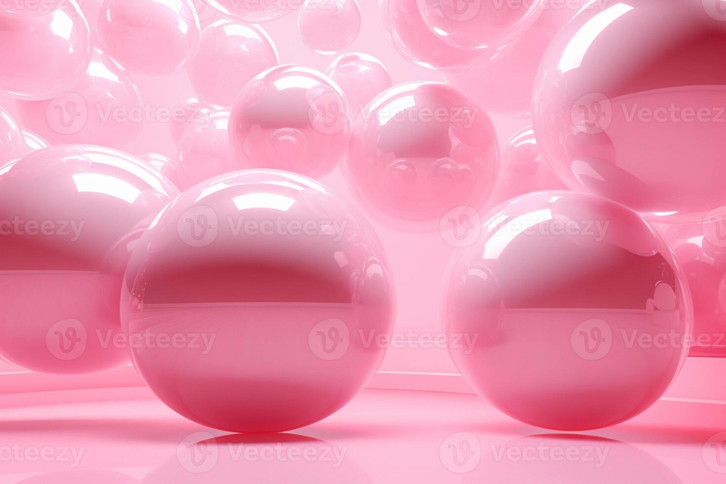 AI generated Abstract pink shiny balls background. AI generated. photo