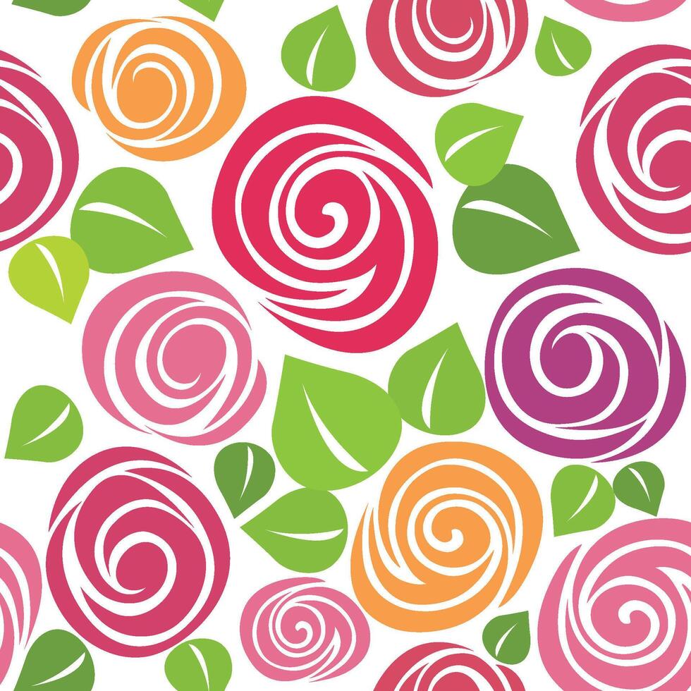 multi color floral design pattern vector