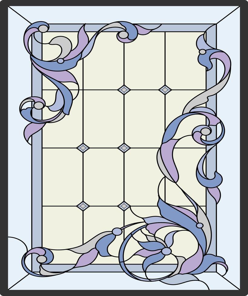 house window glass floral design illustration vector