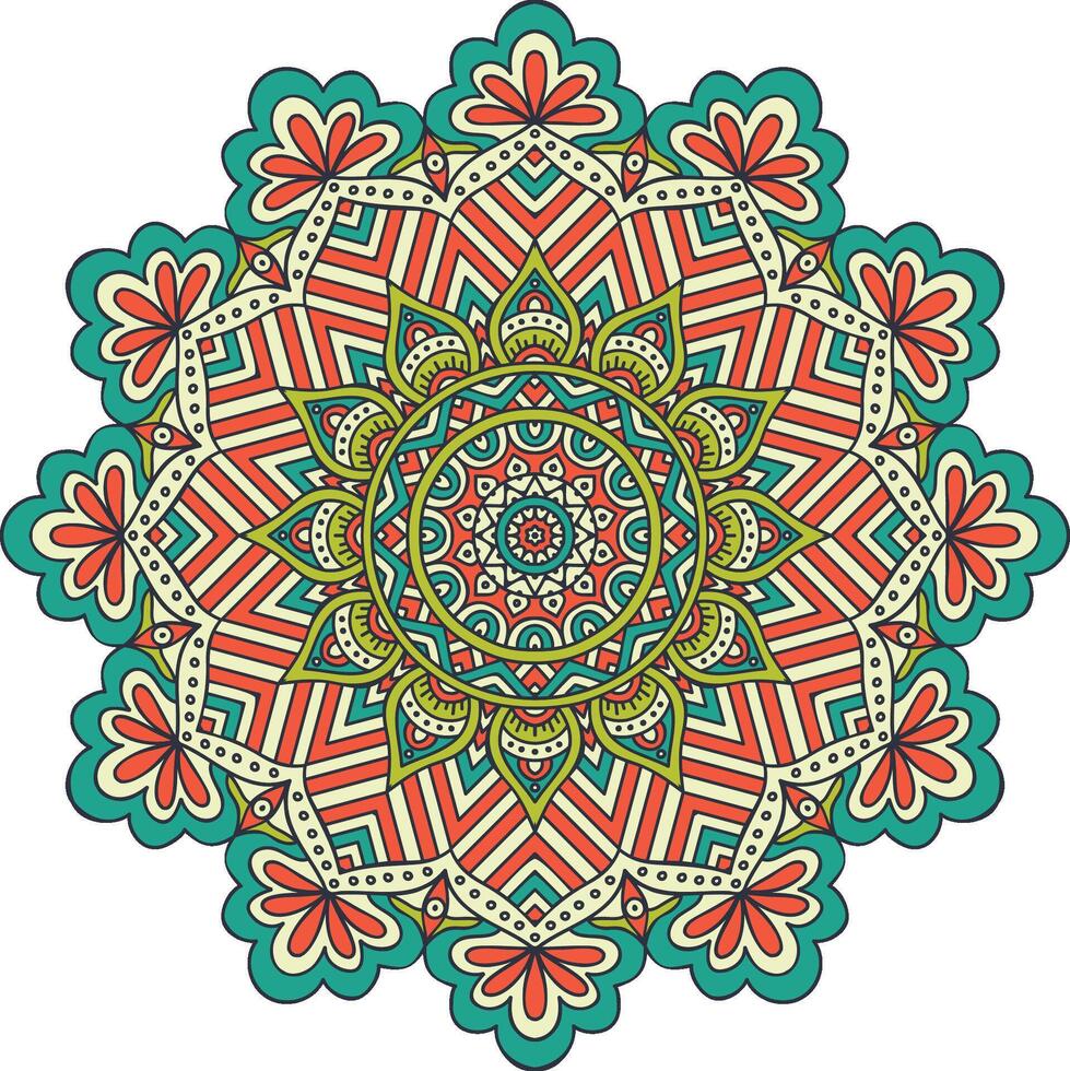 multi color mandala illustration vector