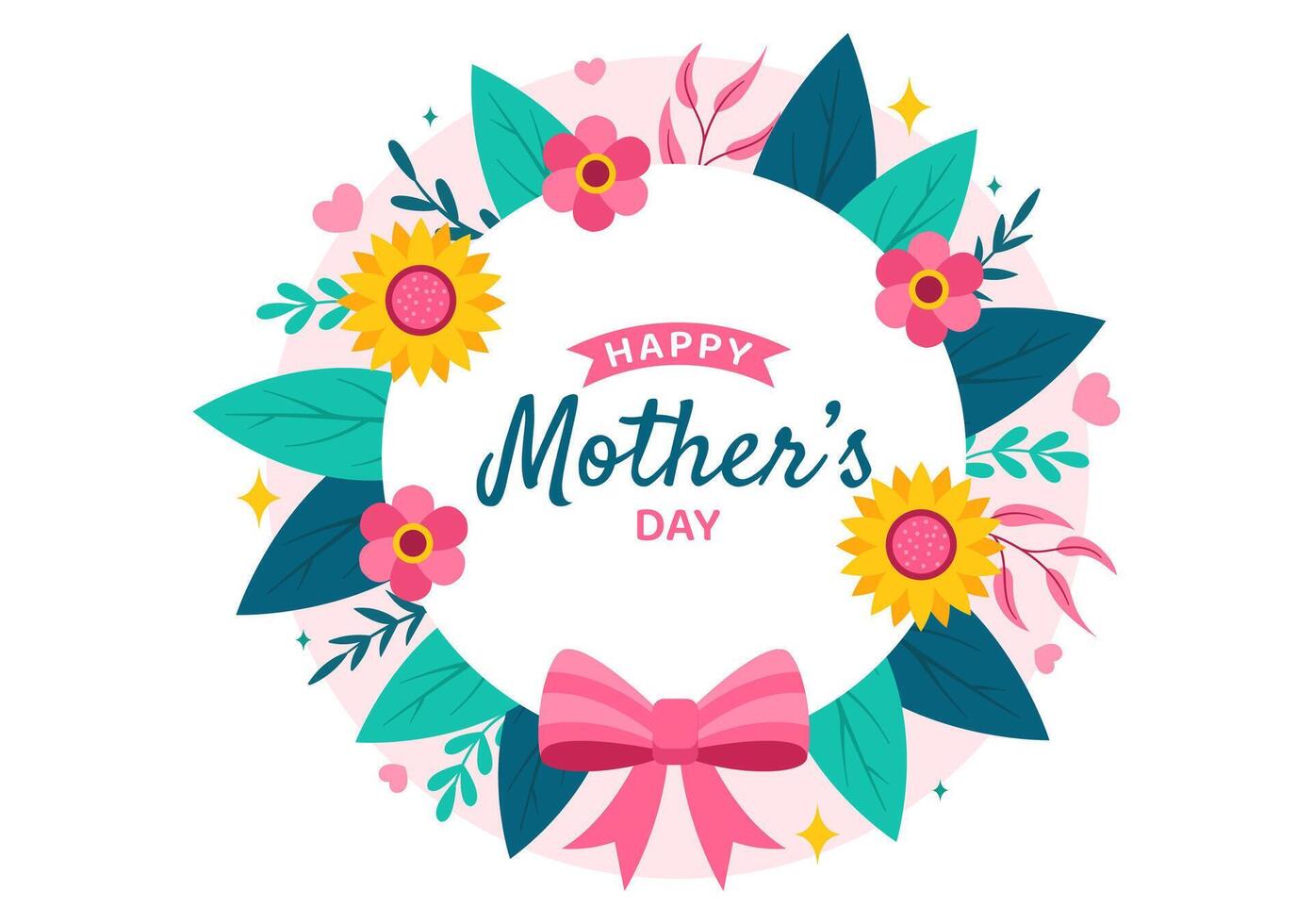 Happy Mother Day Vector Illustration of Affection for Baby and Kids from Mothers with Flower and Gift Concept in Flat Cartoon Background Design