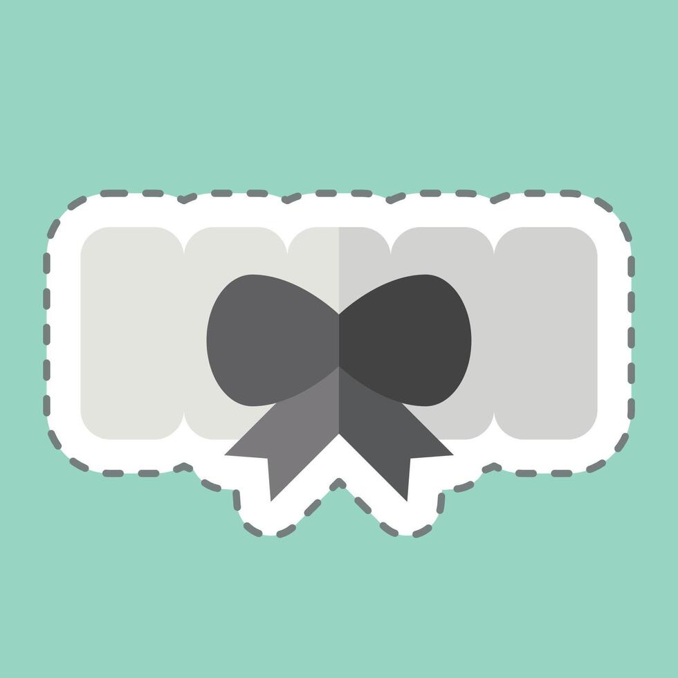 Sticker line cut Garter. related to Ring symbol. simple design editable. simple illustration vector