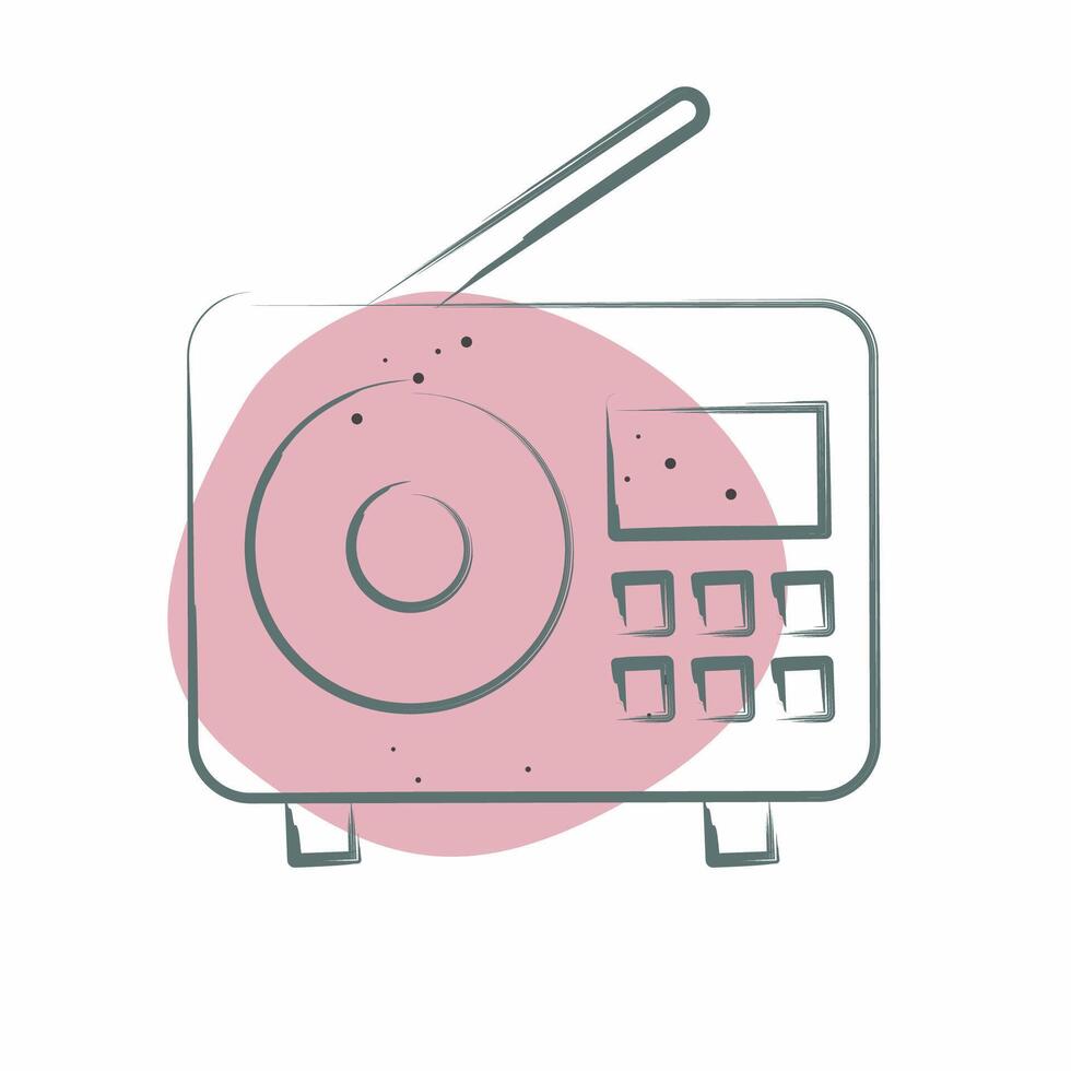 Icon Radio. related to Podcast symbol. Color Spot Style. simple design editable. simple illustration vector