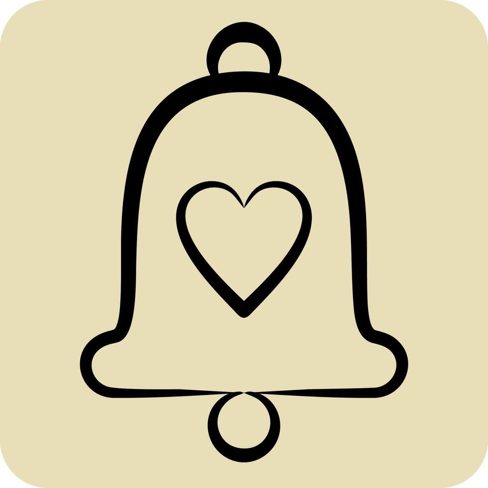 Icon Bell 3. related to Ring symbol. hand drawn style. simple design editable. simple illustration vector