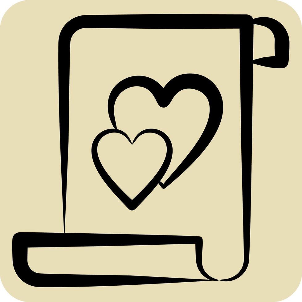 Icon Marriage. related to Ring symbol. hand drawn style. simple design editable. simple illustration vector