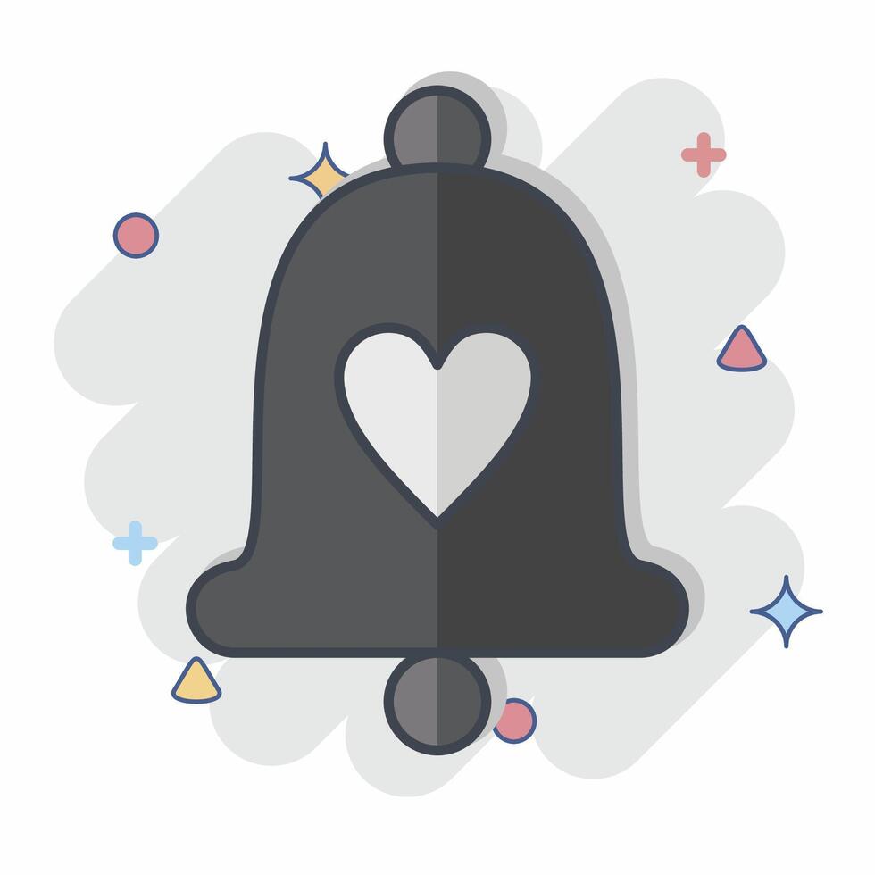 Icon Bell 3. related to Ring symbol. comic style. simple design editable. simple illustration vector