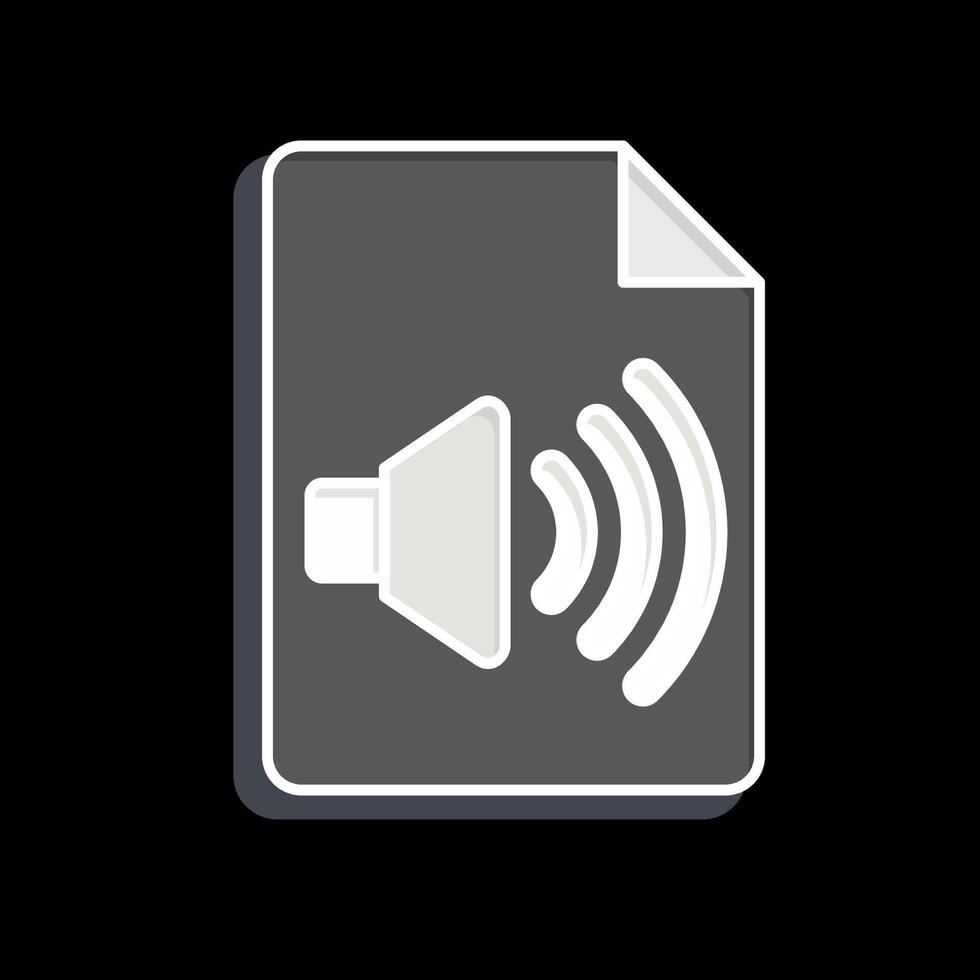 Icon Audio File. related to Podcast symbol. glossy style. simple design editable. simple illustration vector