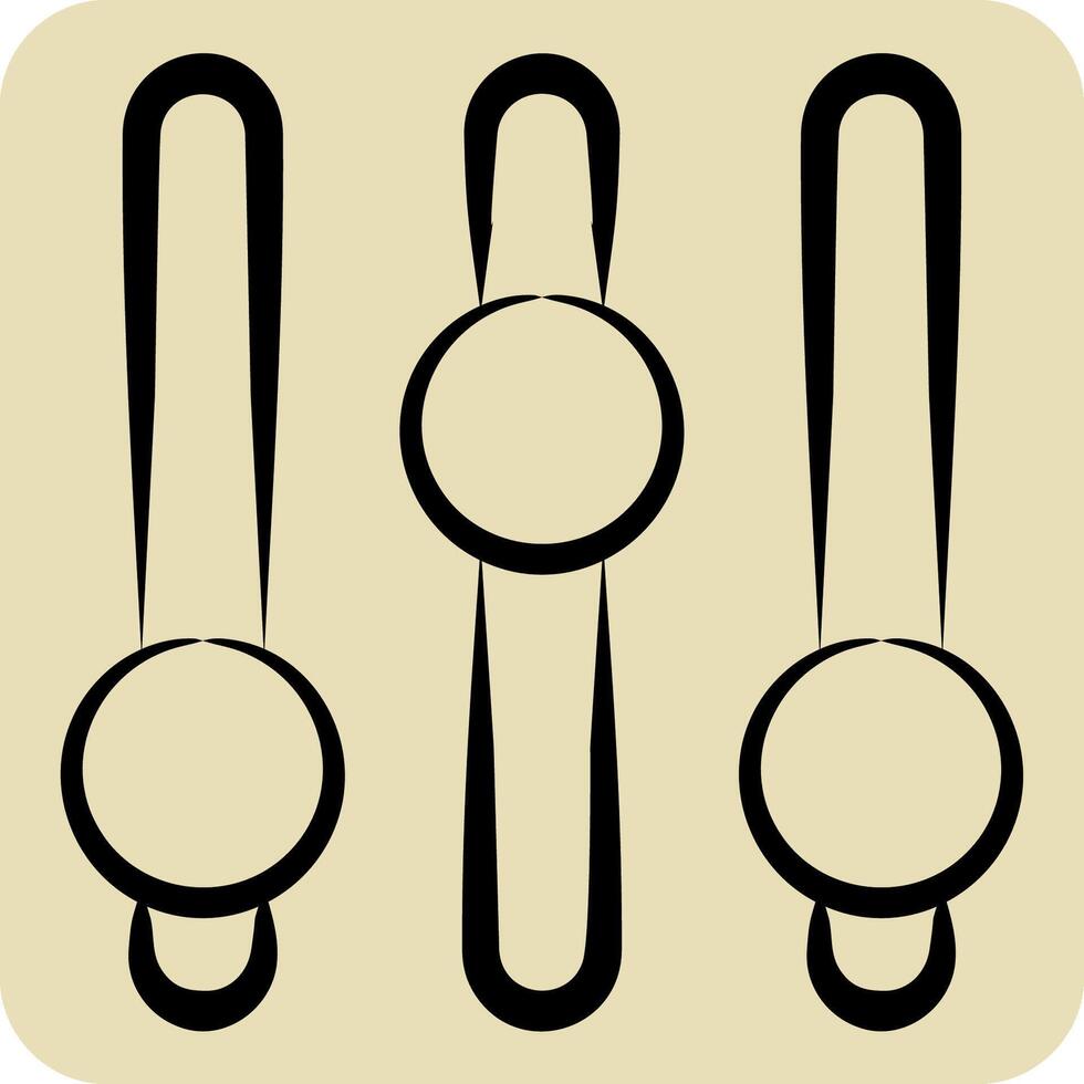 Icon Music Adjuster. related to Podcast symbol. hand drawn style. simple design editable. simple illustration vector