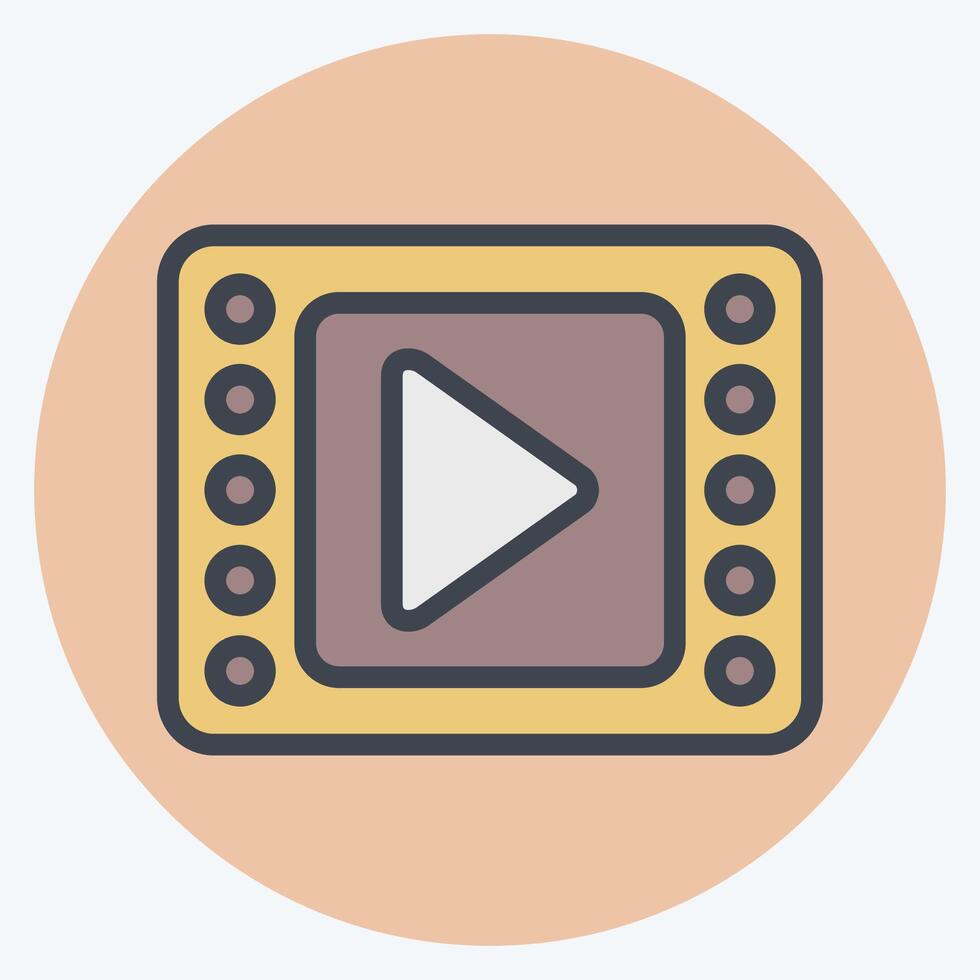Icon Film. related to Podcast symbol. color mate style. simple design editable. simple illustration vector
