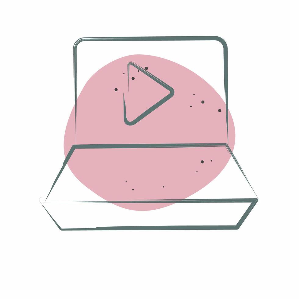 Icon Watch online. related to Podcast symbol. Color Spot Style. simple design editable. simple illustration vector