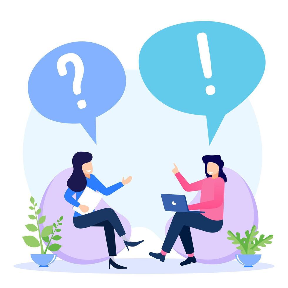 Illustration vector graphic cartoon character of discussion