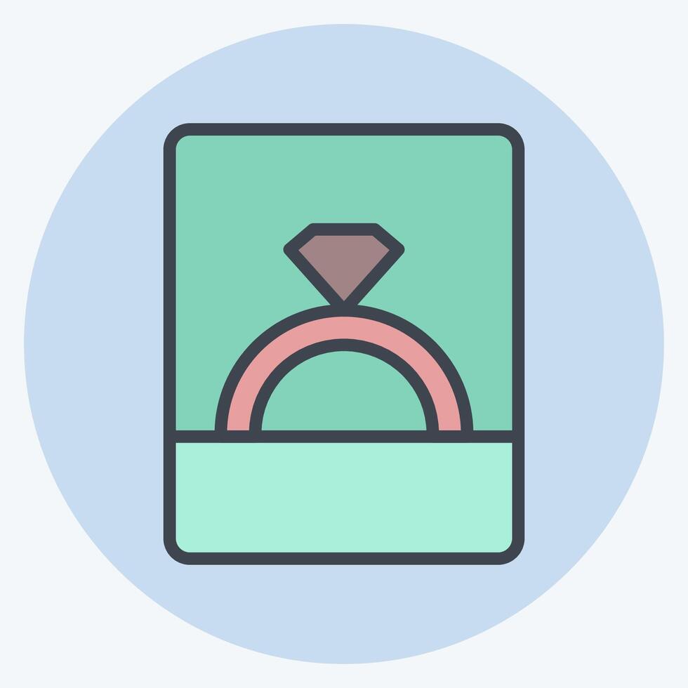 Icon Engagement Ring. related to Ring symbol. color mate style. simple design editable. simple illustration vector