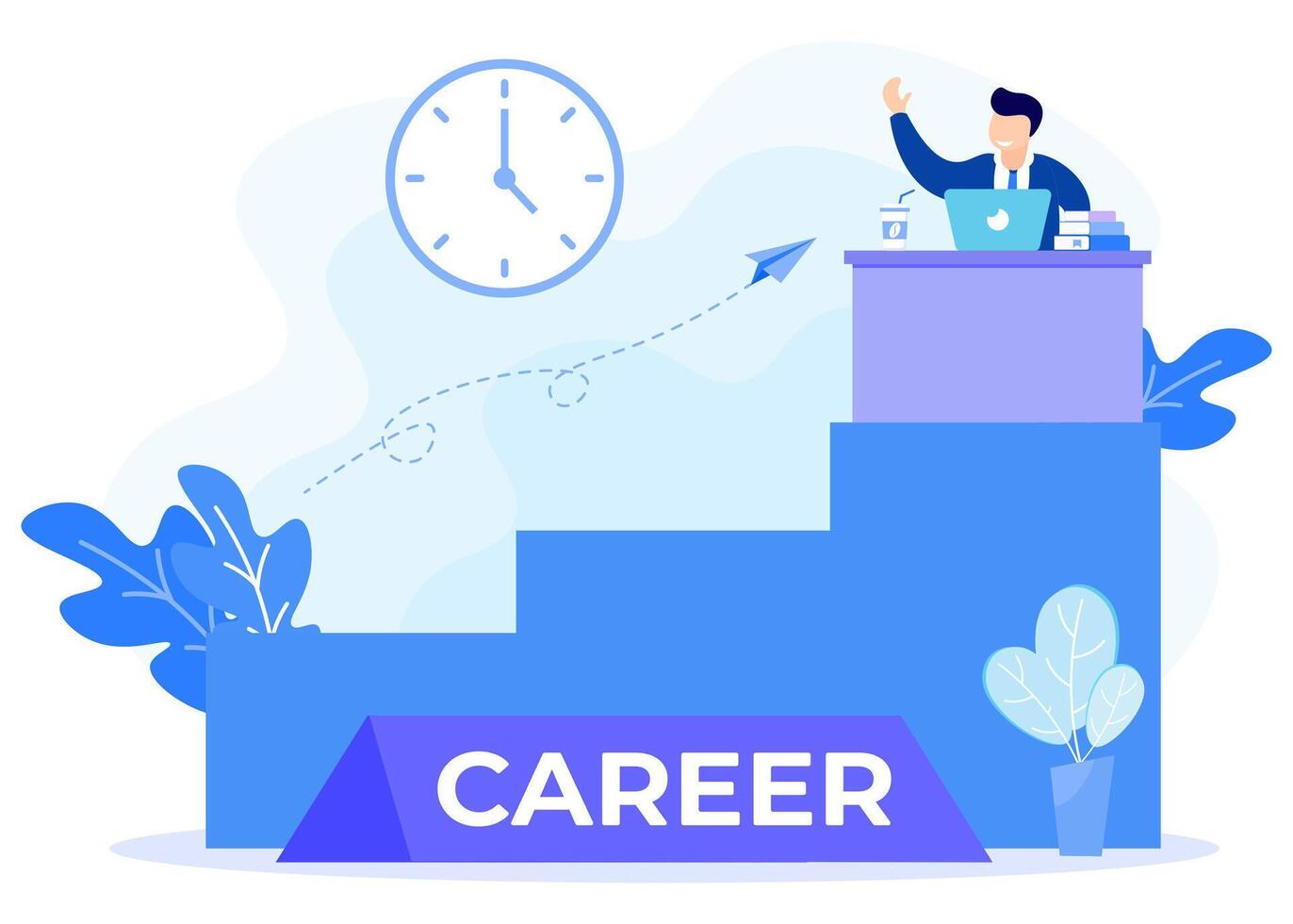 Illustration vector graphic cartoon character of business career
